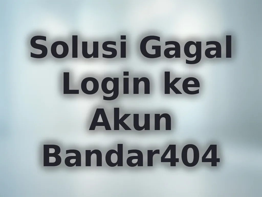 Solusi Gagal Login ke Akun Bandar404